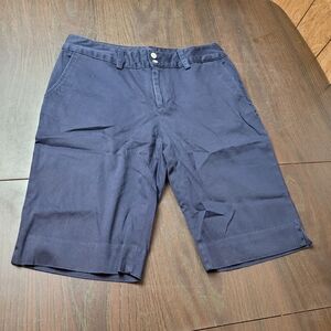 Chaps Flat Front Blue Shorts Cotton Blend